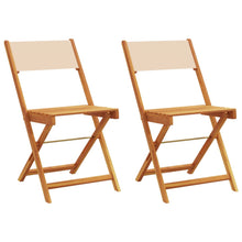 Bistrostoelen 2 st massief acaciahout en stof beige
