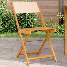 Bistrostoelen 2 st massief acaciahout en stof beige