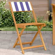 Bistrostoelen 2 st massief acaciahout stof blauw wit
