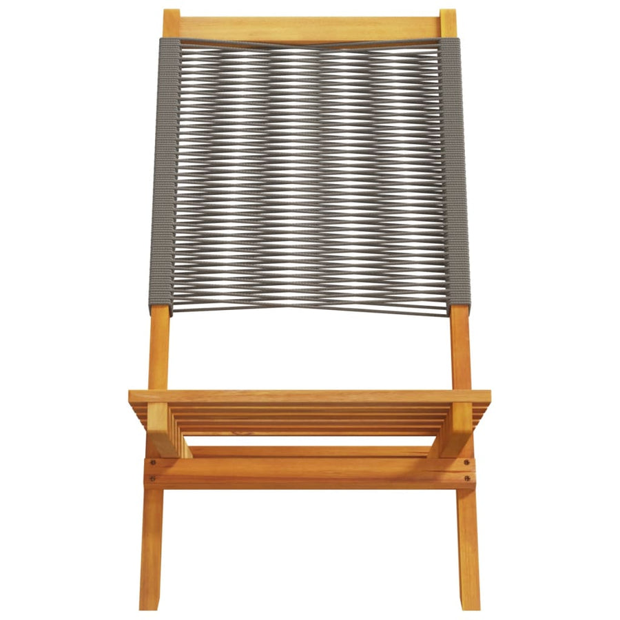 Tuinstoelen 2 st massief acaciahout en polypropeen grijs