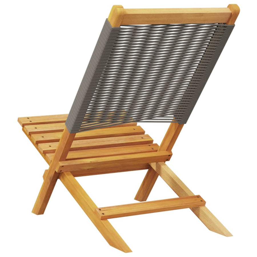 Tuinstoelen 2 st massief acaciahout en polypropeen grijs