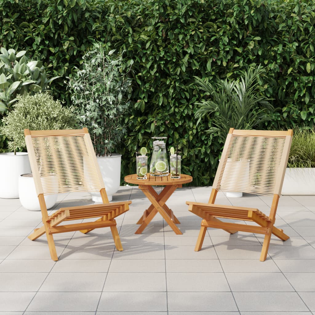 Tuinstoelen Massief Acaciahout En Polypropeen 2