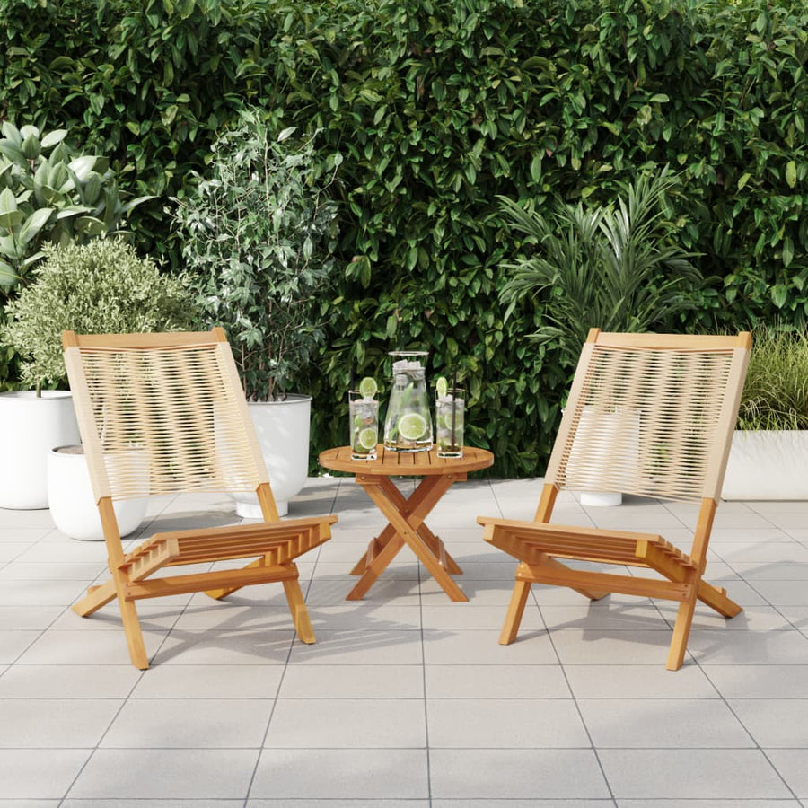 Tuinstoelen Massief Acaciahout En Polypropeen 2