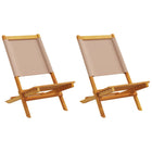 Garden chairs 2 pcs solid acacia wood and fabric taupe