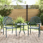 Tuinstoelen 2 st gietaluminium groen 65x63x91 cm