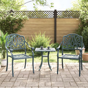 Tuinstoelen 2 st gietaluminium groen 65x63x91 cm