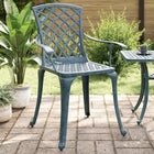 Tuinstoelen 2 st gietaluminium groen 61x60x93 cm