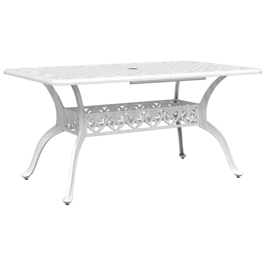 Tuintafel 150X90X72 Cm Gietaluminium Wit