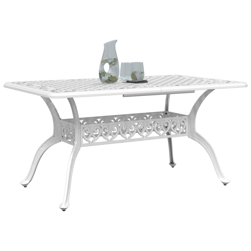 Tuintafel 150X90X72 Cm Gietaluminium Wit