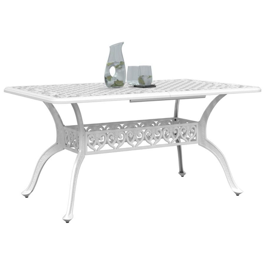 Tuintafel 150X90X72 Cm Gietaluminium Wit
