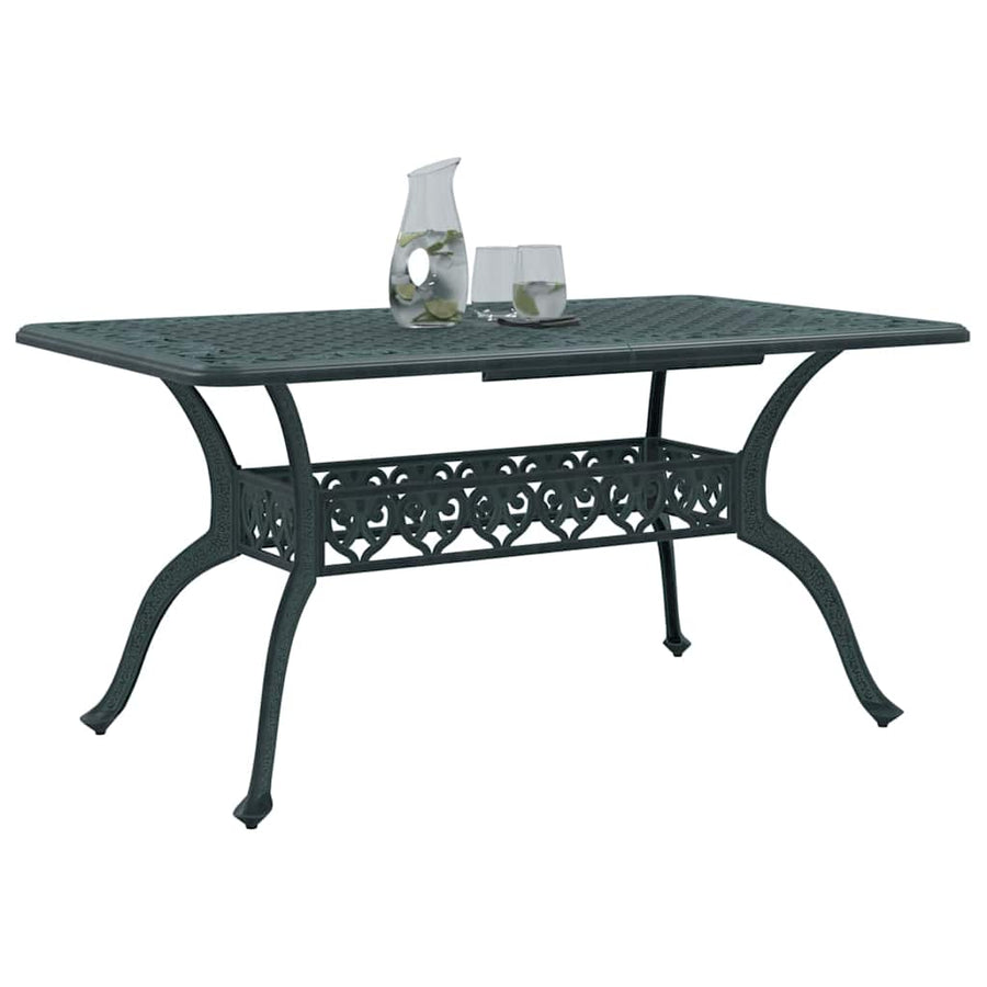 Tuintafel 150x90x72 cm gietaluminium groen