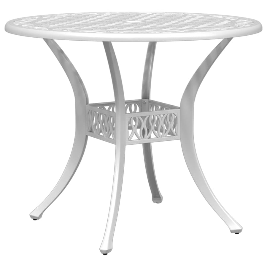 Tuintafel Ø 90X75 Cm Gietaluminium Wit