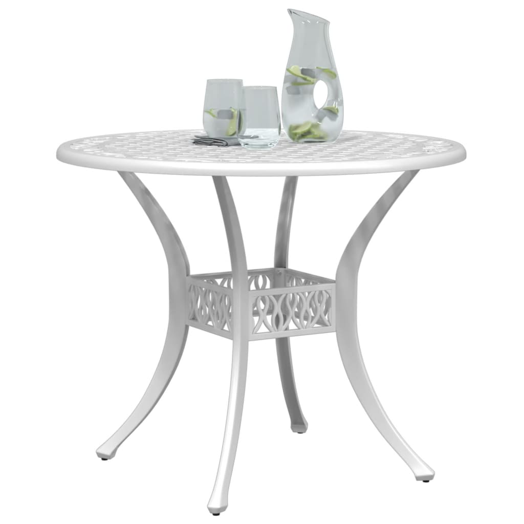 Tuintafel Ø 90X75 Cm Gietaluminium Wit