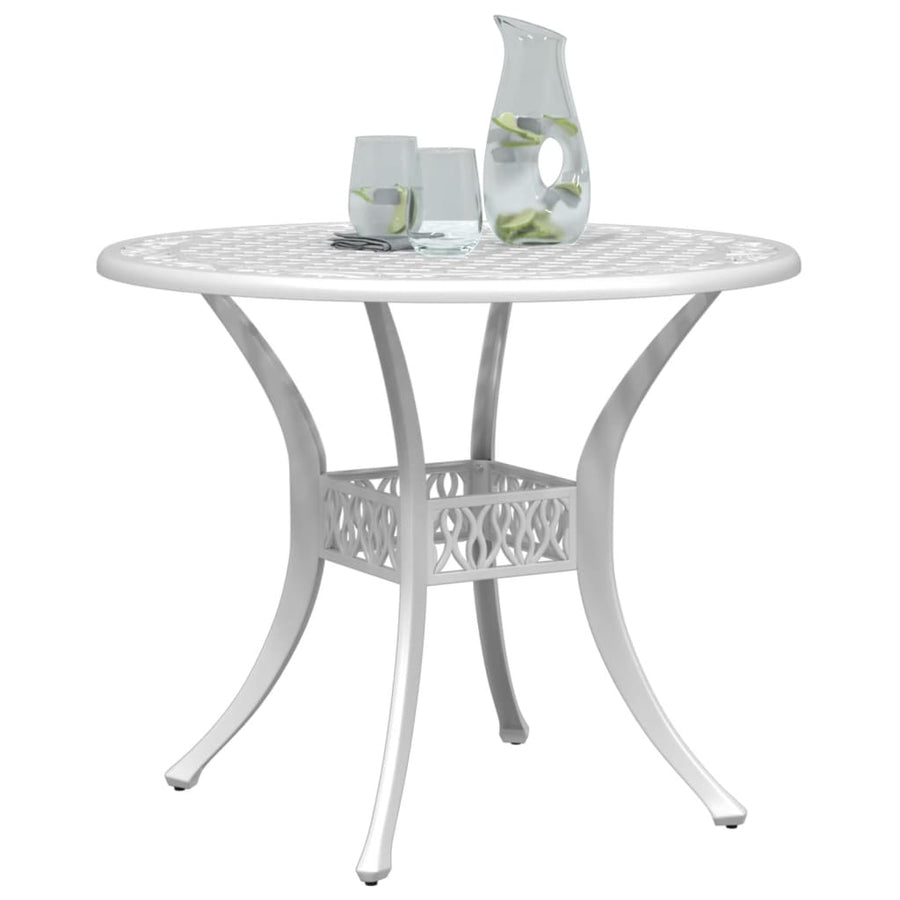 Tuintafel Ø 90X75 Cm Gietaluminium Wit