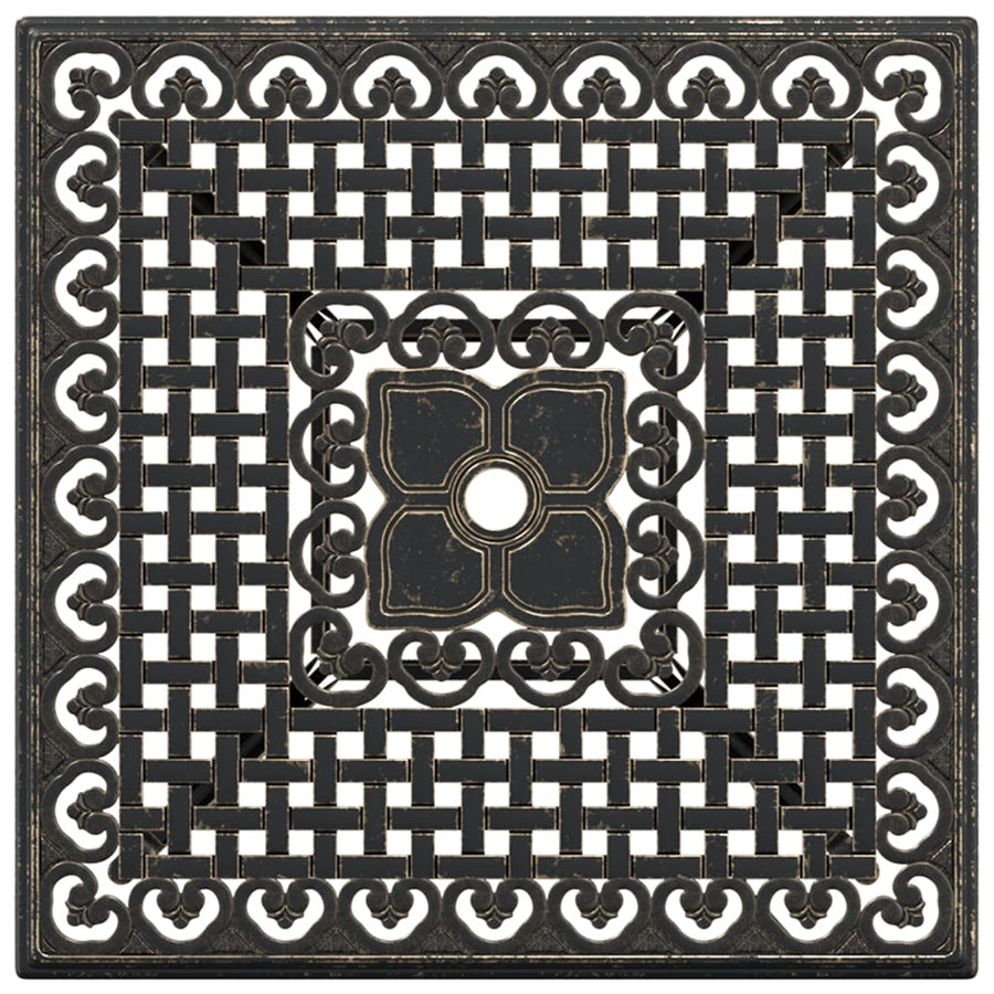 Tuintafel 80x80x75 cm gietaluminium bronskleurig