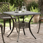 Tuintafel 80x80x75 cm gietaluminium brons