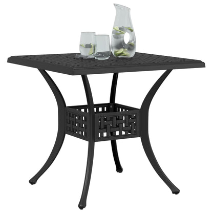 Tuintafel 80x80x75 cm gietaluminium zwart