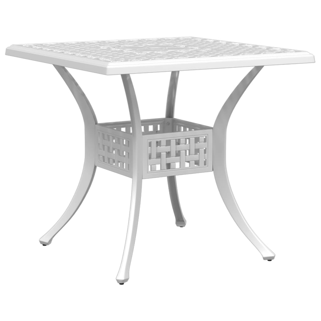 Tuintafel 80x80x75 cm gietaluminium wit