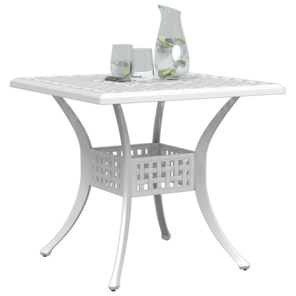 Tuintafel 80x80x75 cm gietaluminium wit