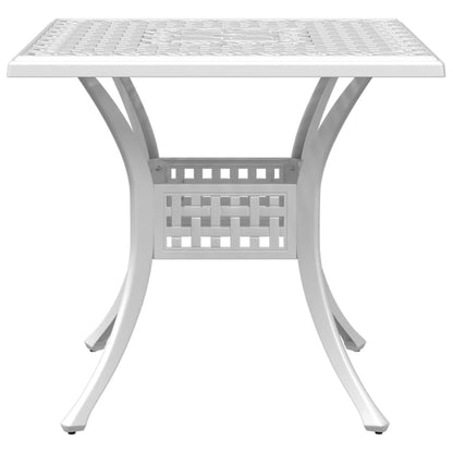 Tuintafel 80x80x75 cm gietaluminium wit