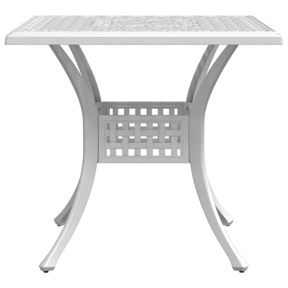 Tuintafel 80x80x75 cm gietaluminium wit