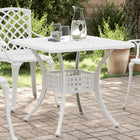 Tuintafel 80x80x75 cm gietaluminium wit