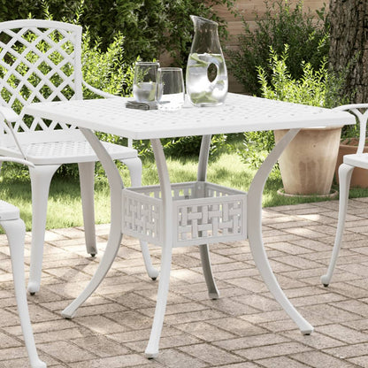 Tuintafel 80x80x75 cm gietaluminium wit