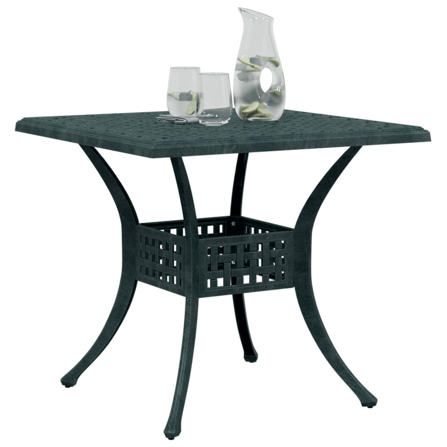Tuintafel 80x80x75 cm gietaluminium groen