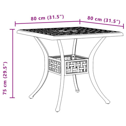 Tuintafel 80x80x75 cm gietaluminium groen