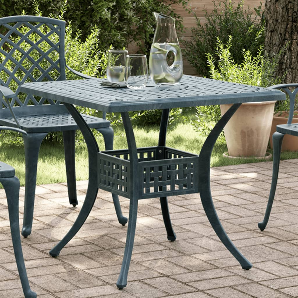 Tuintafel 80x80x75 cm gietaluminium groen