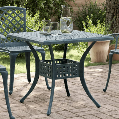Tuintafel 80x80x75 cm gietaluminium groen