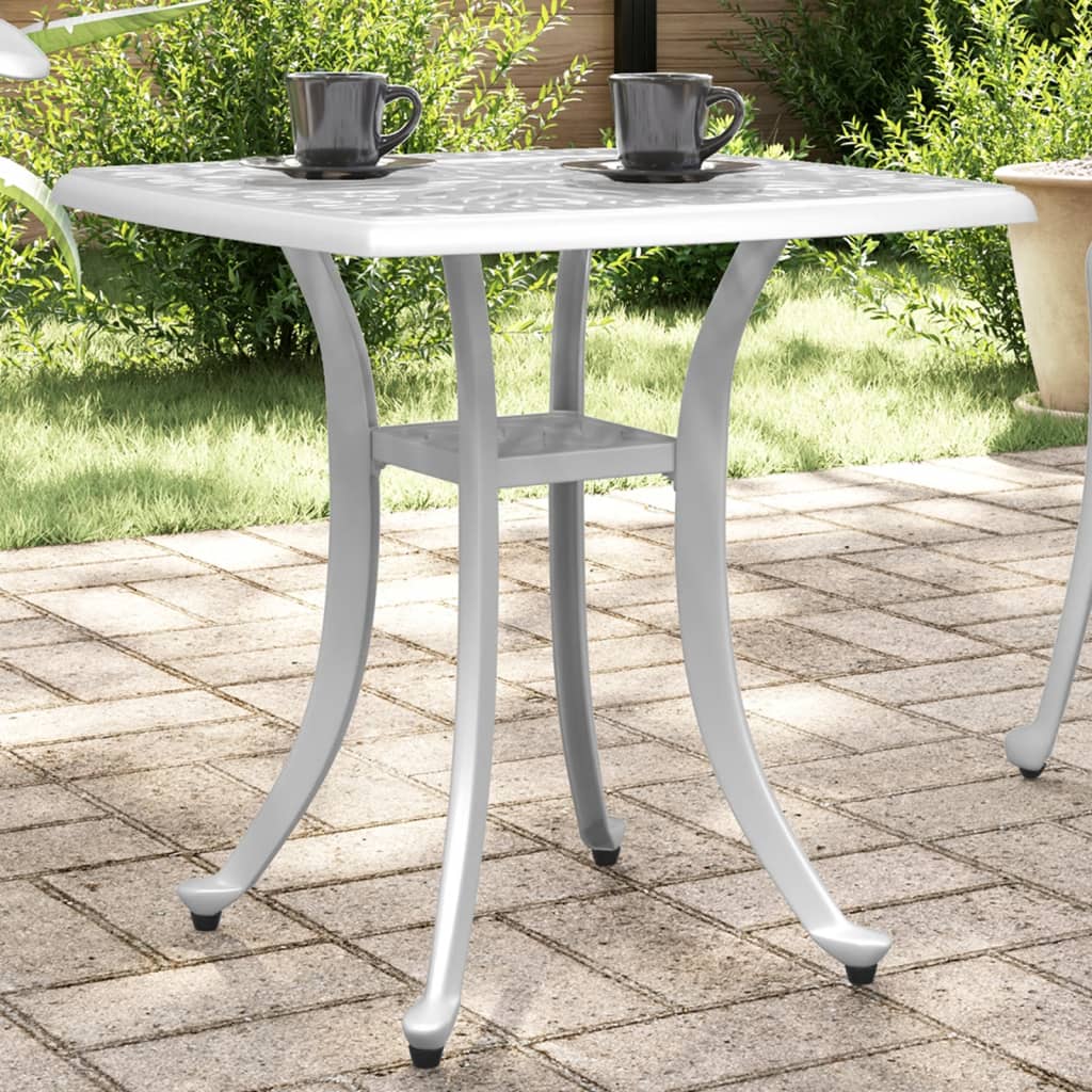 Tuintafel 53x53x53 cm gietaluminium wit