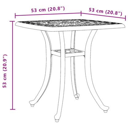 Tuintafel 53x53x53 cm gietaluminium groen