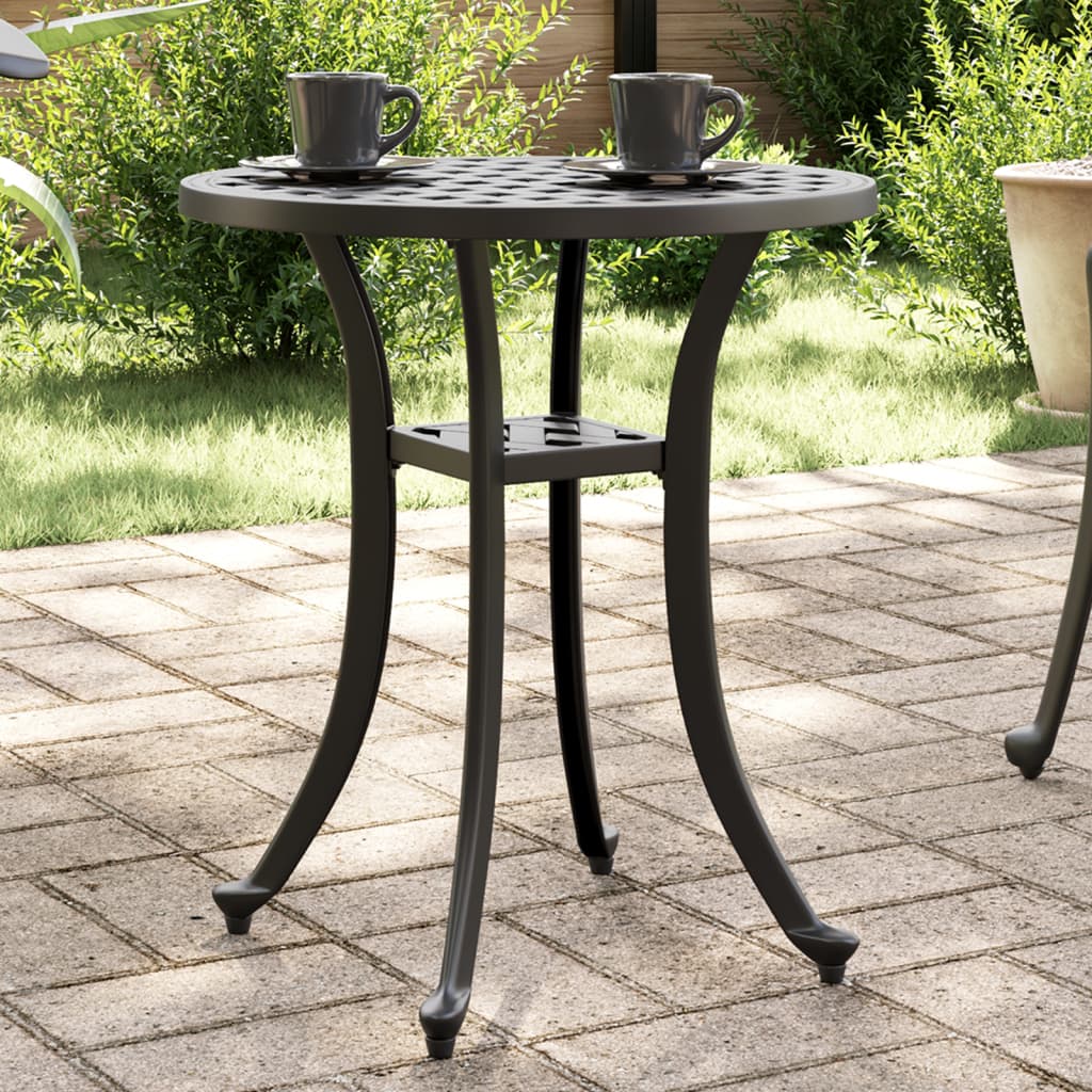 Tuintafel Ø 48X53 Cm Gietaluminium Zwart