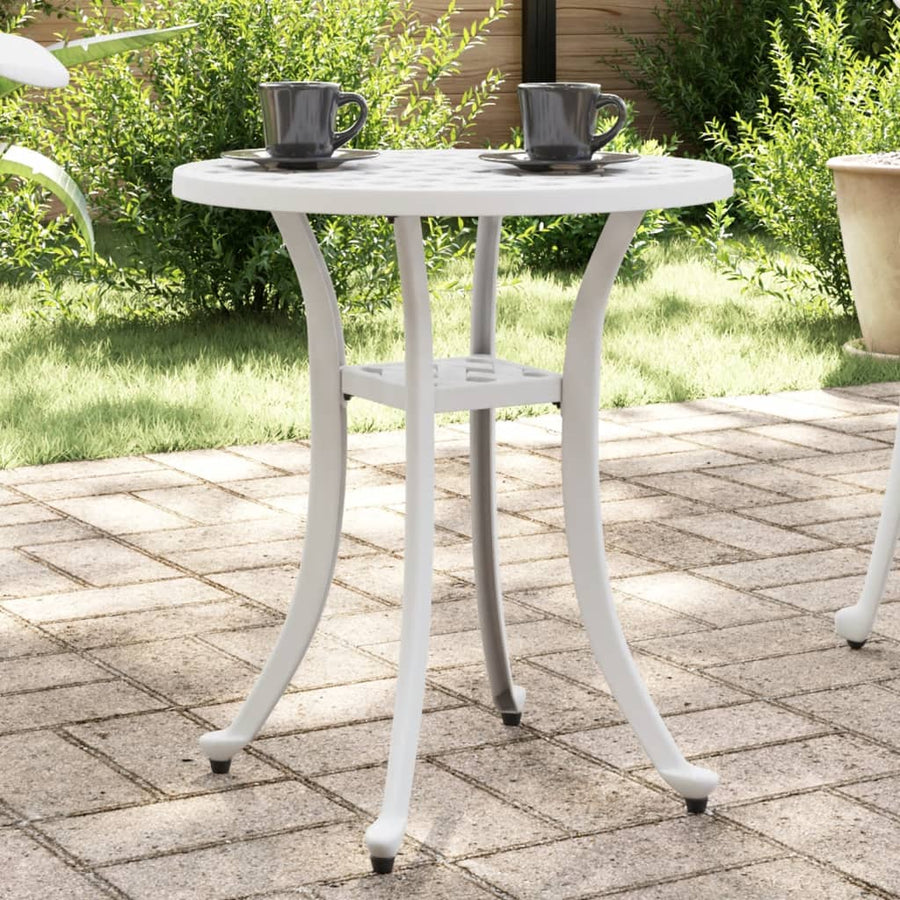 Tuintafel Ø 48X53 Cm Gietaluminium Wit