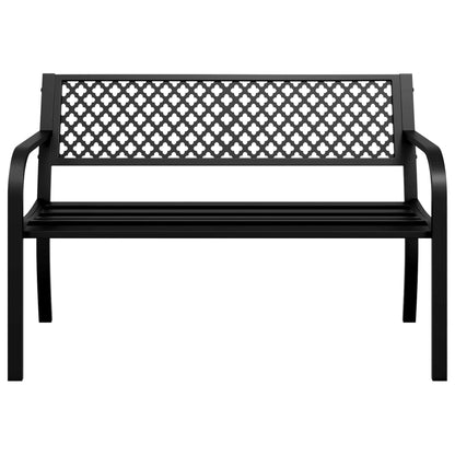 Tuinbankje 119 cm staal zwart