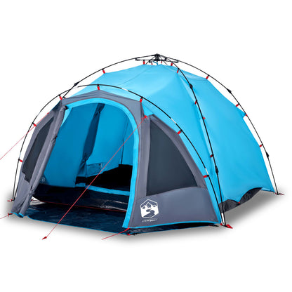 Koepeltent 3-persoons snelontgrendeling blauw