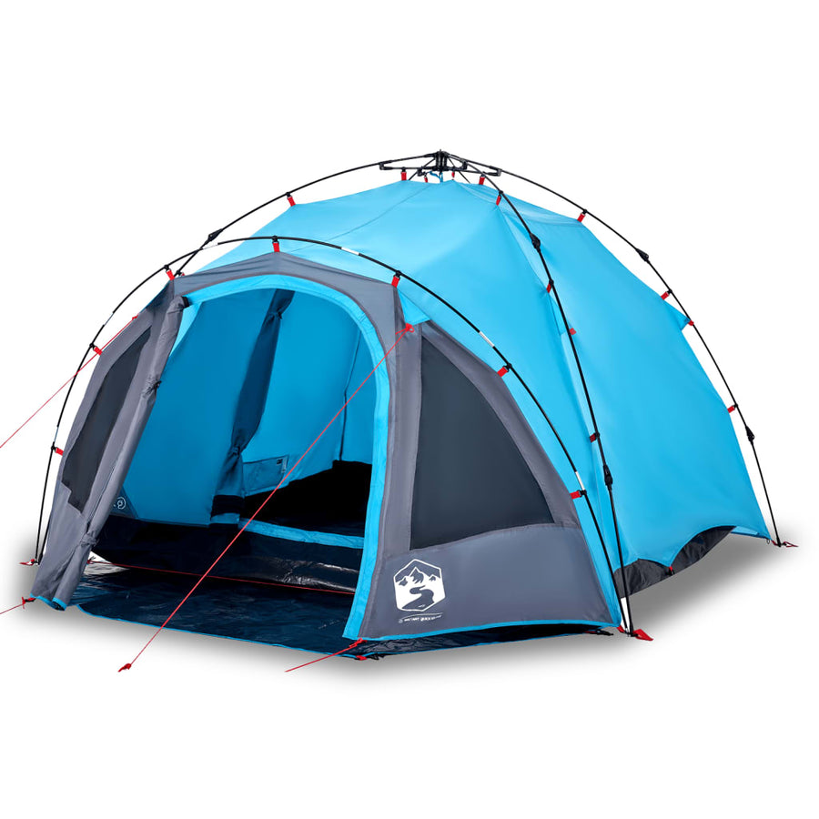 Koepeltent 3-persoons snelontgrendeling blauw