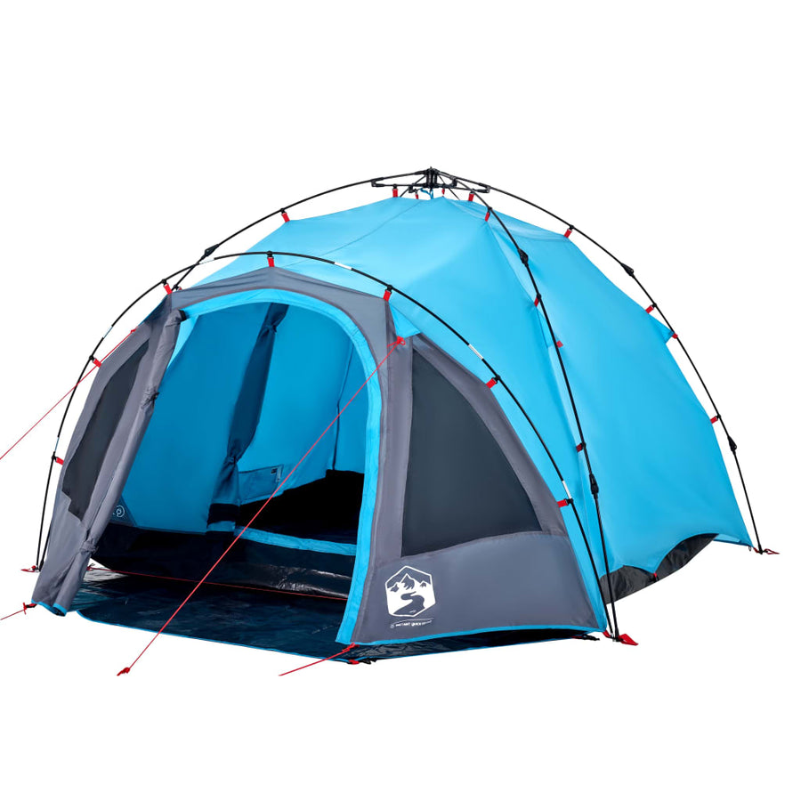 Koepeltent 3-persoons snelontgrendeling blauw