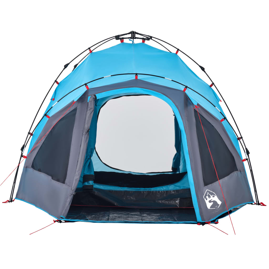 Koepeltent 3-persoons snelontgrendeling blauw