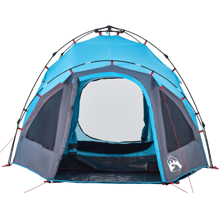 Koepeltent 3-persoons snelontgrendeling blauw