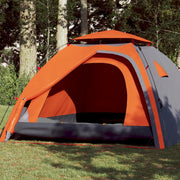 Pop-up dome tent 4-person gray and orange