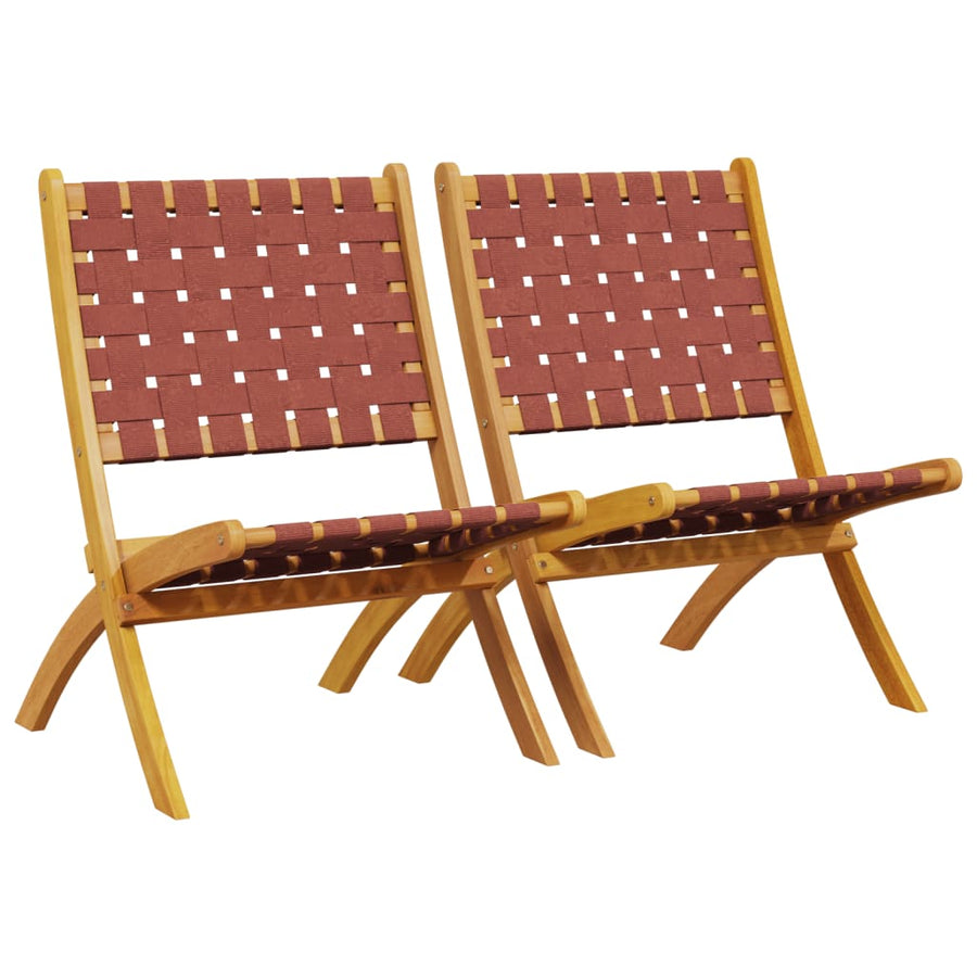 Tuinstoelen Inklapbaar Massief Acaciahout En Stof 2 Rood