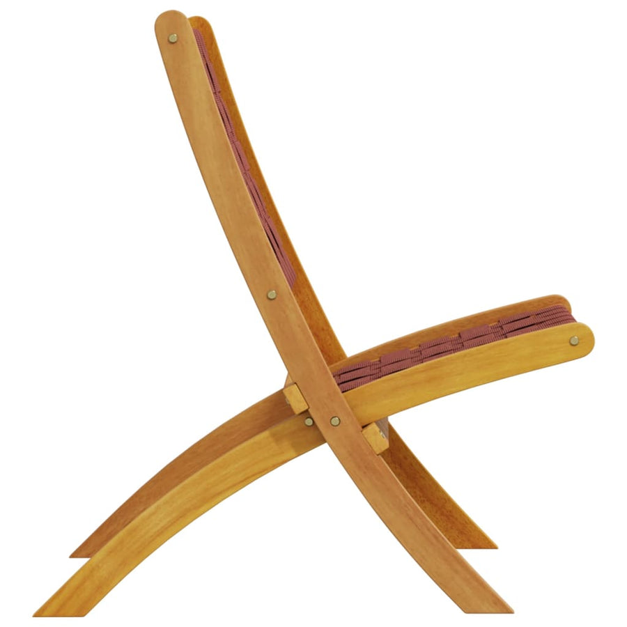Tuinstoelen Inklapbaar Massief Acaciahout En Stof 2 Rood