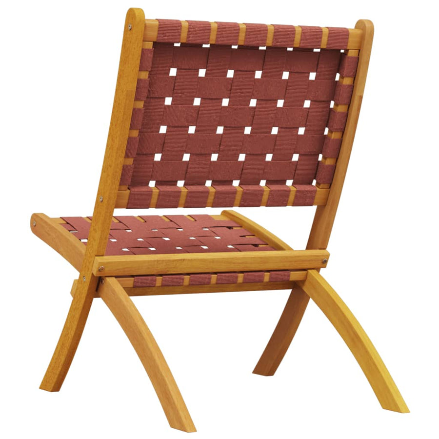 Tuinstoelen Inklapbaar Massief Acaciahout En Stof 2 Rood