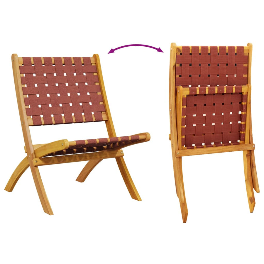 Tuinstoelen Inklapbaar Massief Acaciahout En Stof 2 Rood
