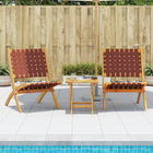 Garden Chairs 2 pcs foldable solid acacia wood and fabric red