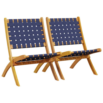 Tuinstoelen Inklapbaar Acaciahout En Stof Donker 2 Blauw
