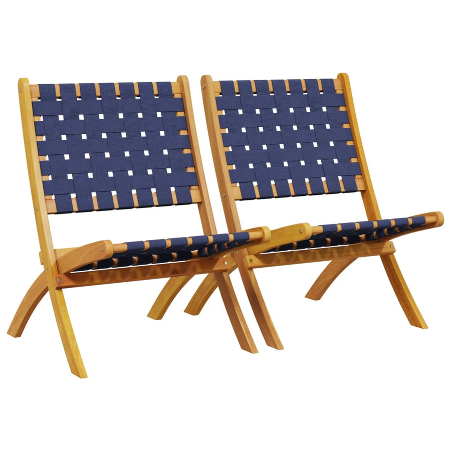 Tuinstoelen Inklapbaar Acaciahout En Stof Donker 2 Blauw