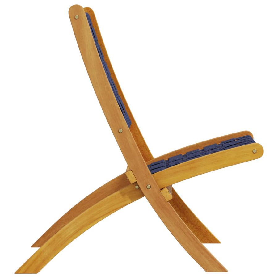 Tuinstoelen Inklapbaar Acaciahout En Stof Donker 2 Blauw